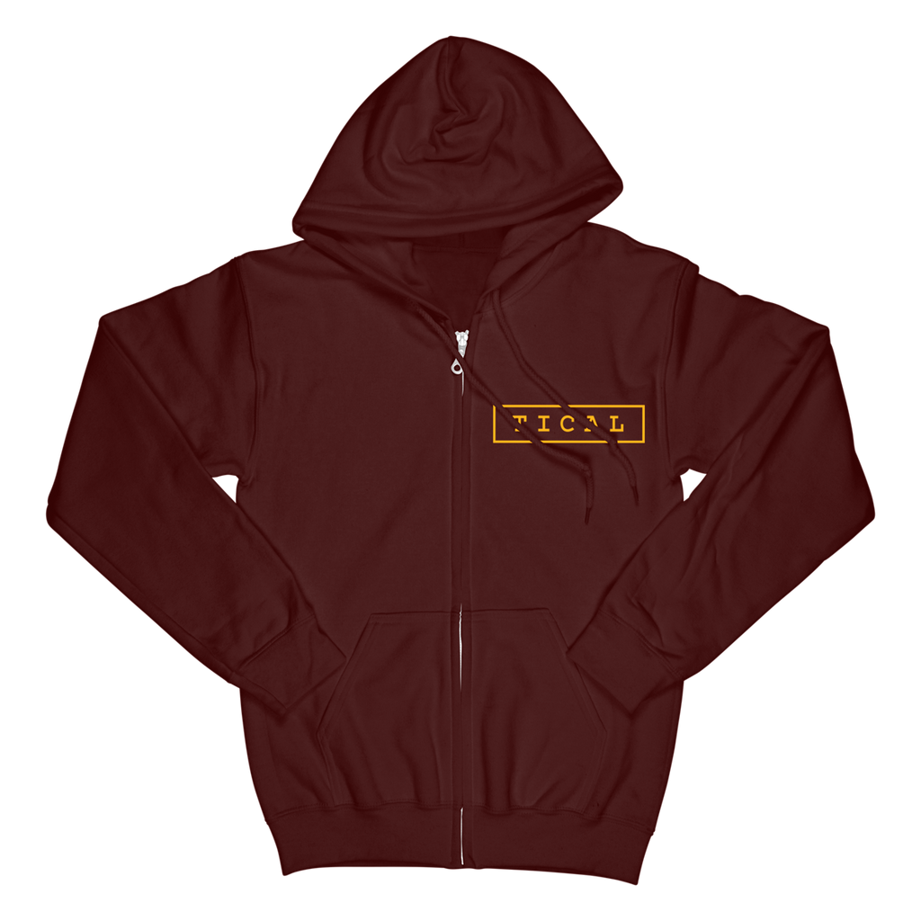 Dead Eye Zip Up Hoodie Maroon