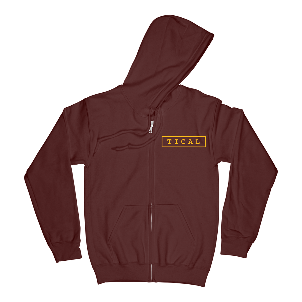 Dead Eye Zip Up Hoodie Maroon