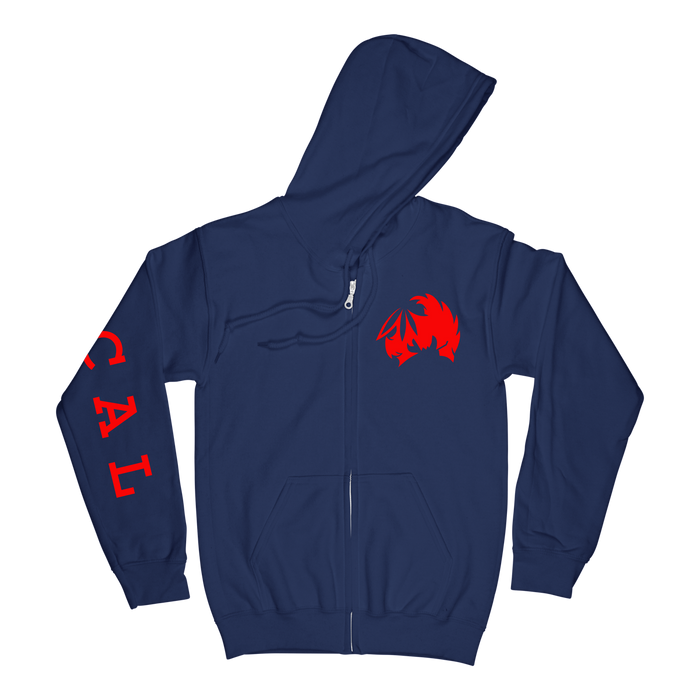 Mblem Zip Up Hoodie Navy and Red