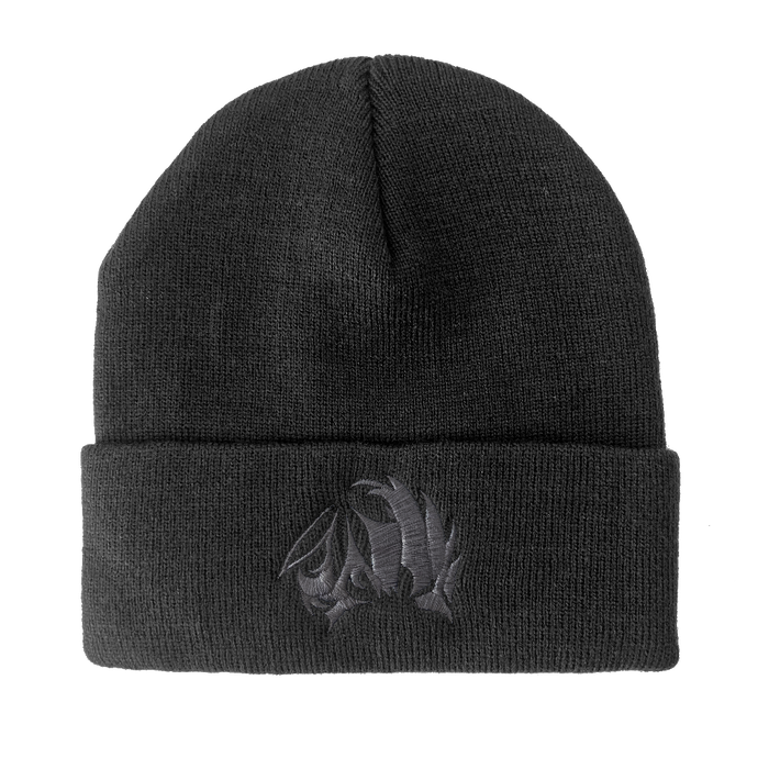 Mblem Knit Cuffed Beanie Black and Black